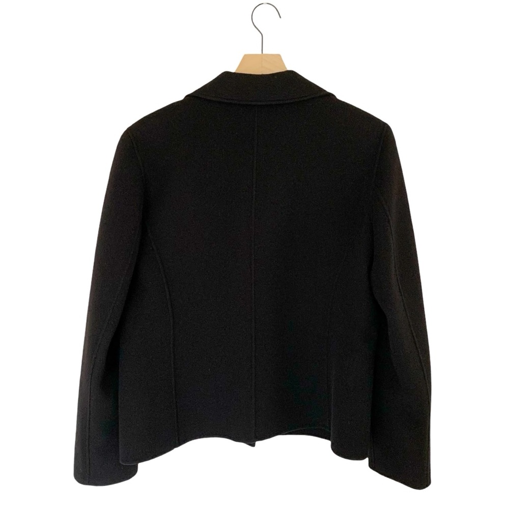 Talbots Black 100% Wool Open Front Jacket (Capsule Minimalist Oversized Retro) - Picture 3 of 9